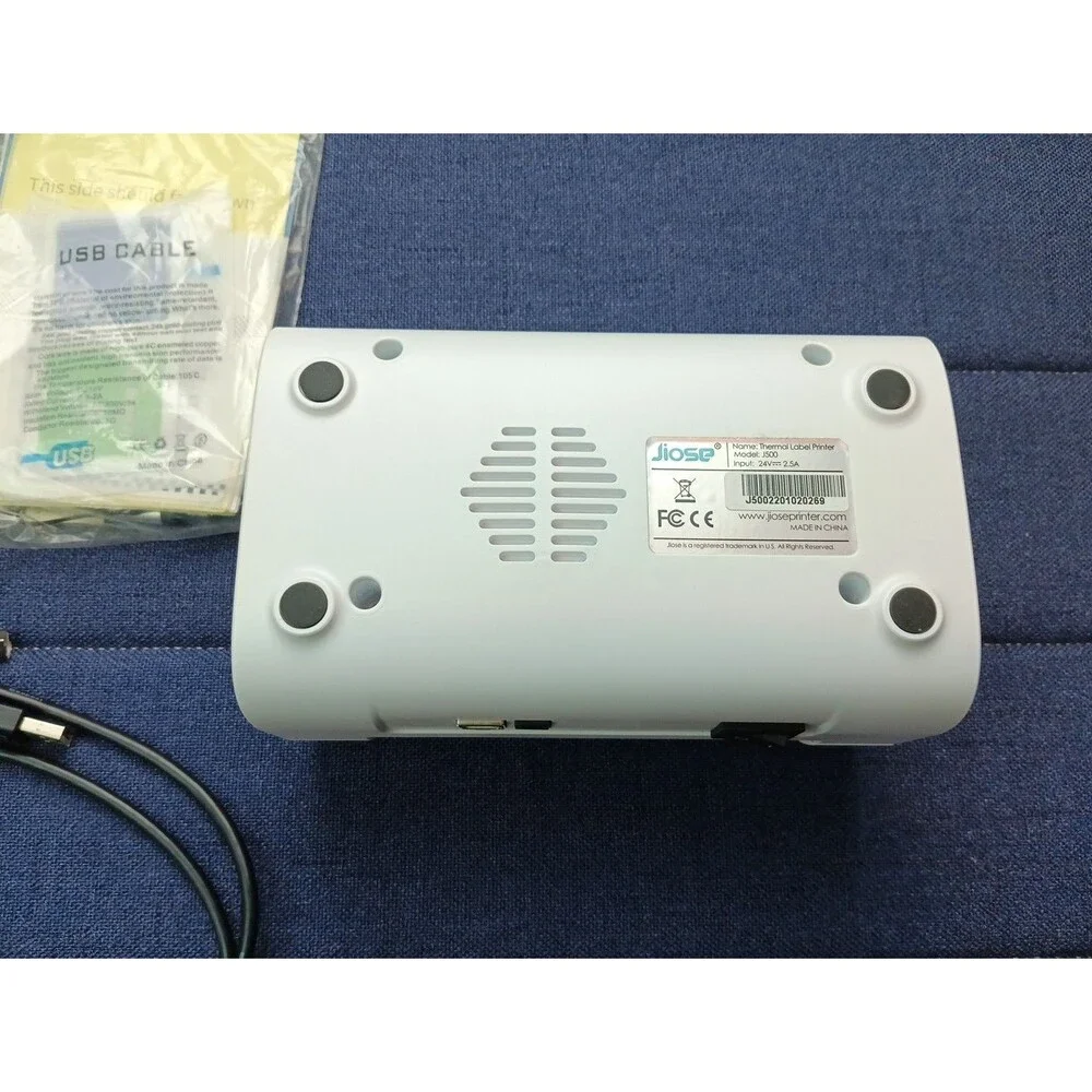 Jiose Label Printer White 203 DPI 180mm/s, Thermal Printer